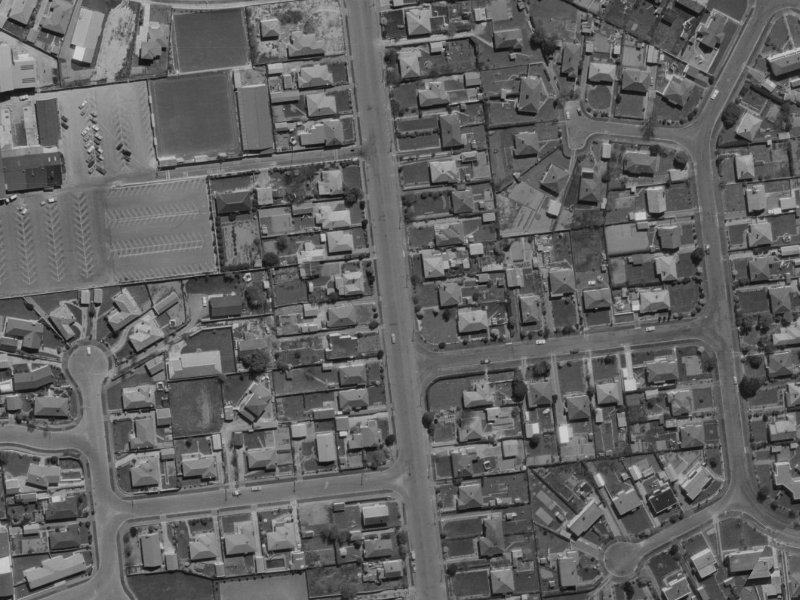 55-57 Wharenui Road from the air, 1970-1974