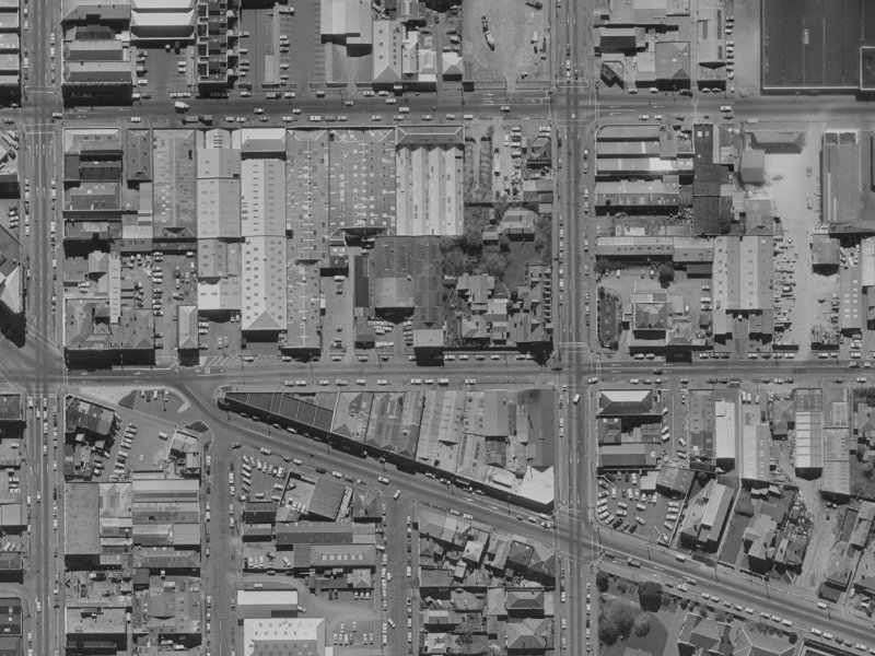 303/311 Saint Asaph Street from the air, 1970-1974