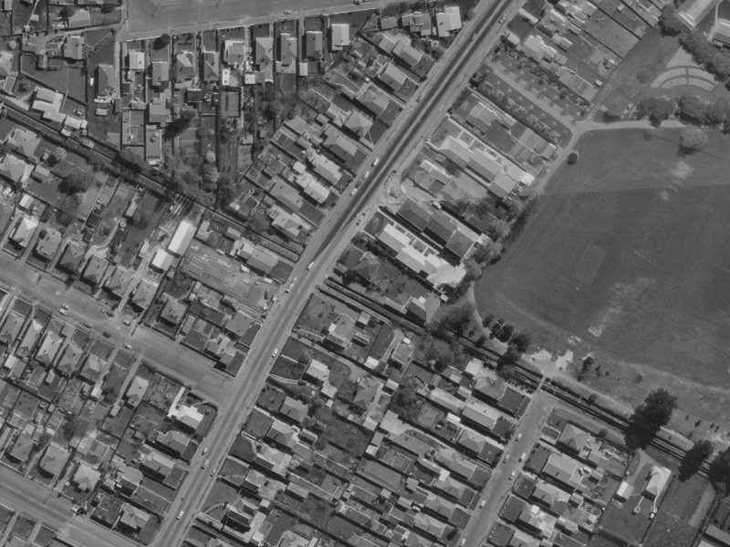 112–122 Aldwins Road from the air, 1970-1974