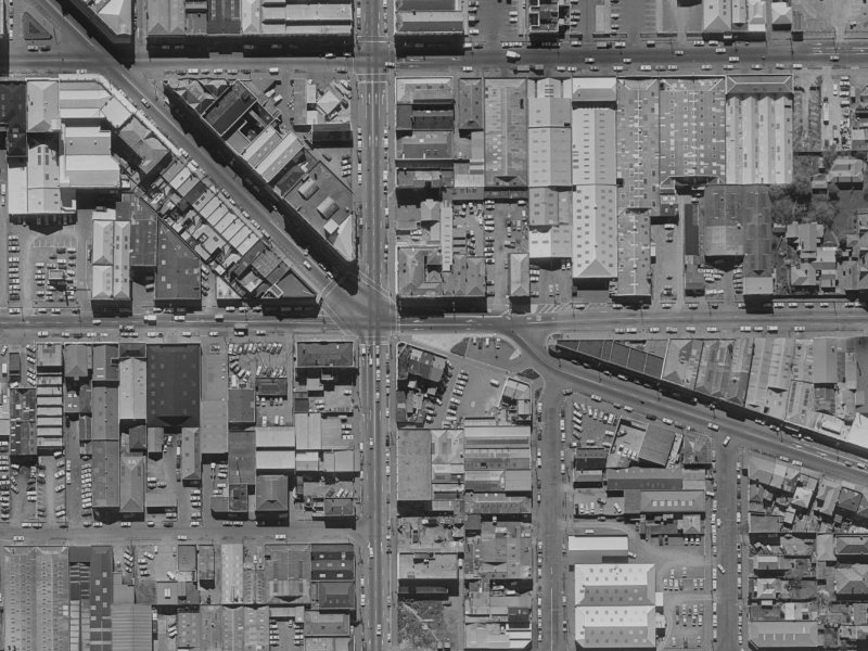 283 St Asaph Street from the air, 1970-1974