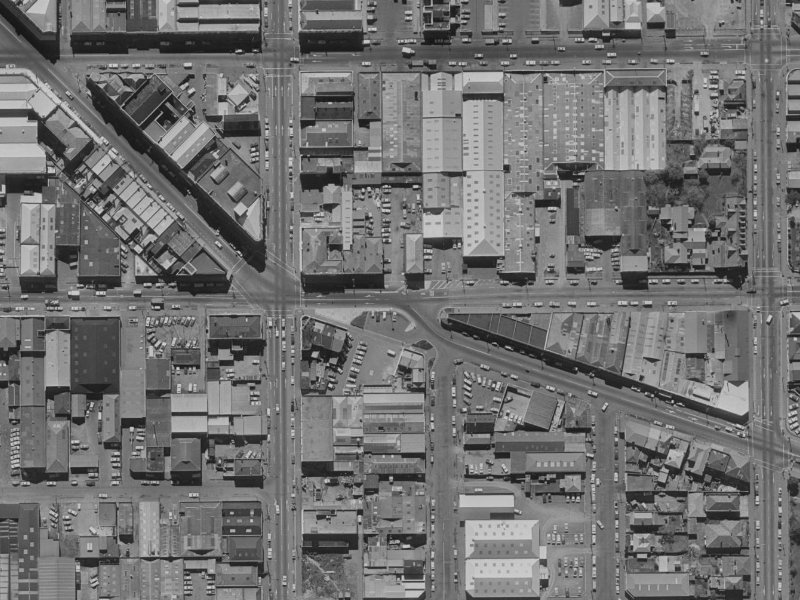285 St Asaph Street from the air, 1970-1974