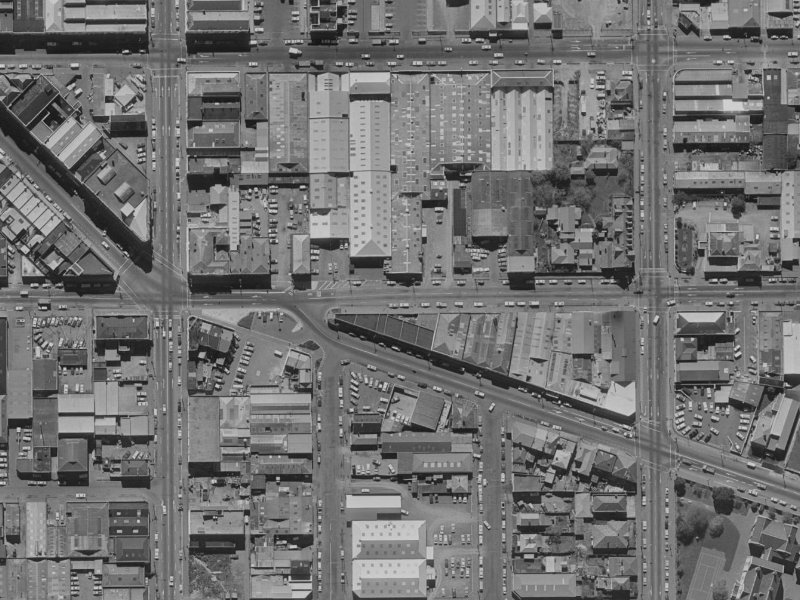 302 Saint Asaph Street from the air, 1970-1974