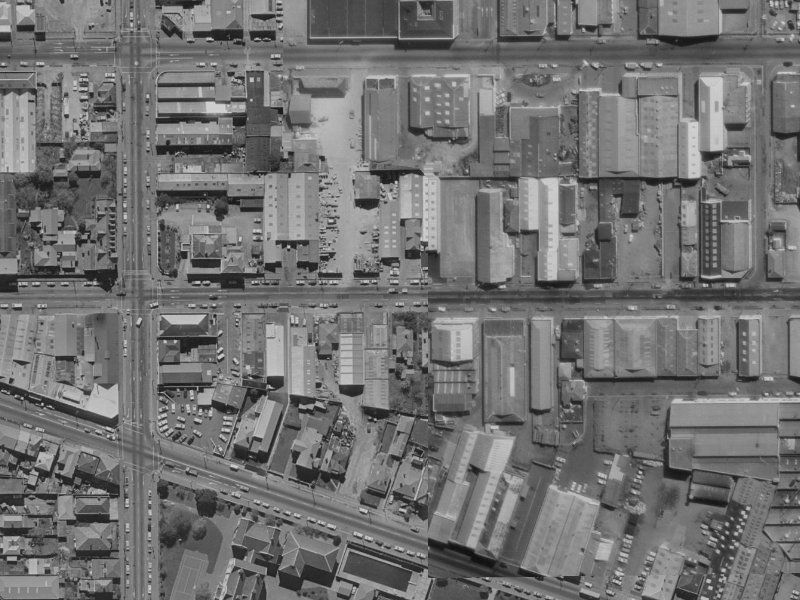 324-328 St Asaph Street from the air, 1970-1974