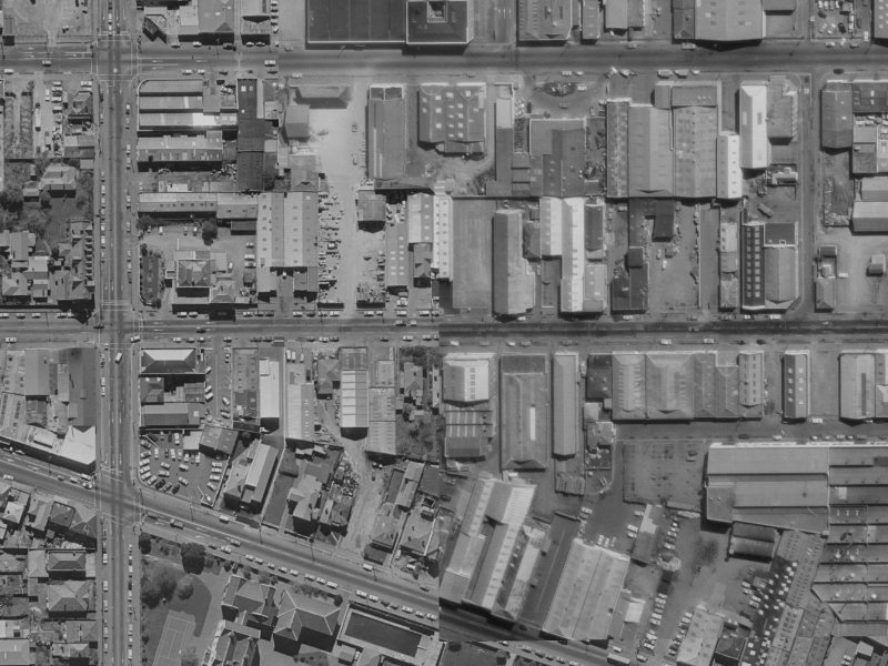 357-359 St Asaph Street from the air, 1970-1974