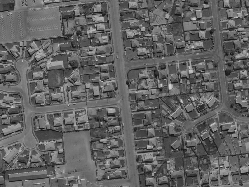 63-65 Wharenui Road from the air, 1970-1974