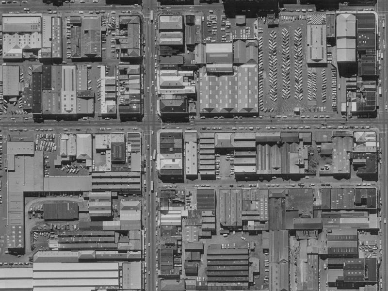 190 St Asaph Street from the air, 1970-1974