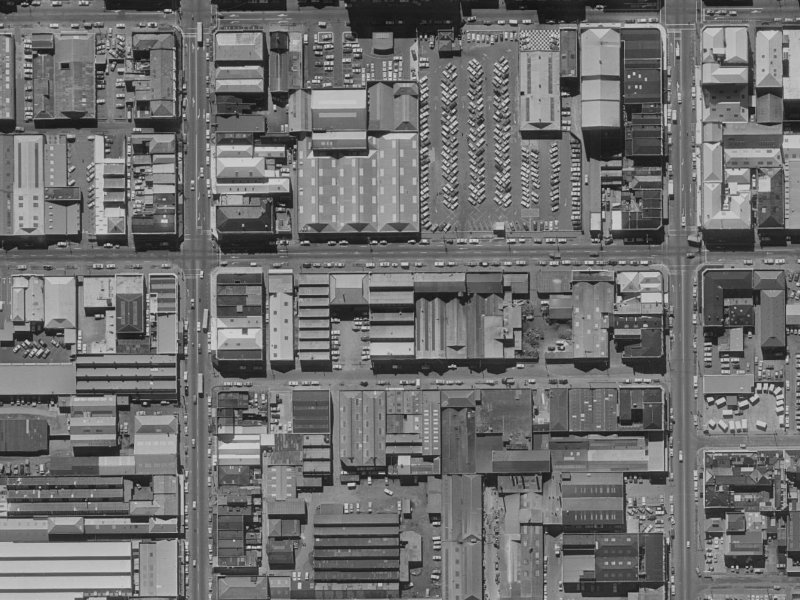 202 St Asaph Street from the air, 1970-1974