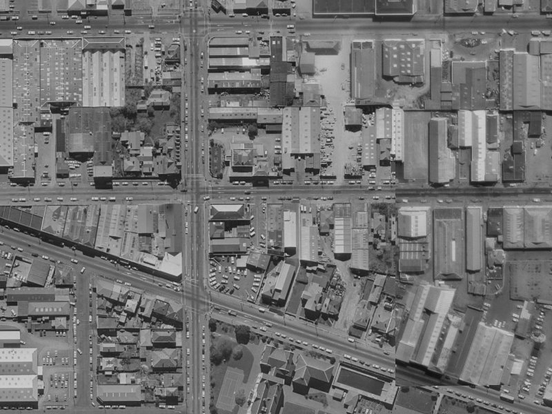 318 Saint Asaph Street from the air, 1970-1974