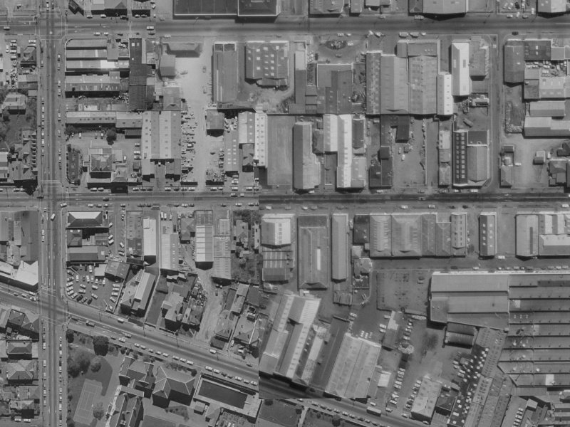 330 Saint Asaph Street from the air, 1970-1974