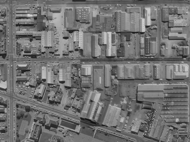 354 St Asaph Street from the air, 1970-1974