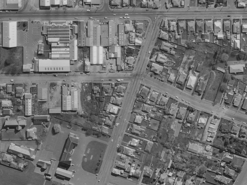 61-69 Nursery Road from the air, 1970-1974
