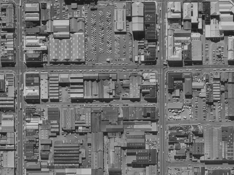 210 St Asaph Street from the air, 1970-1974