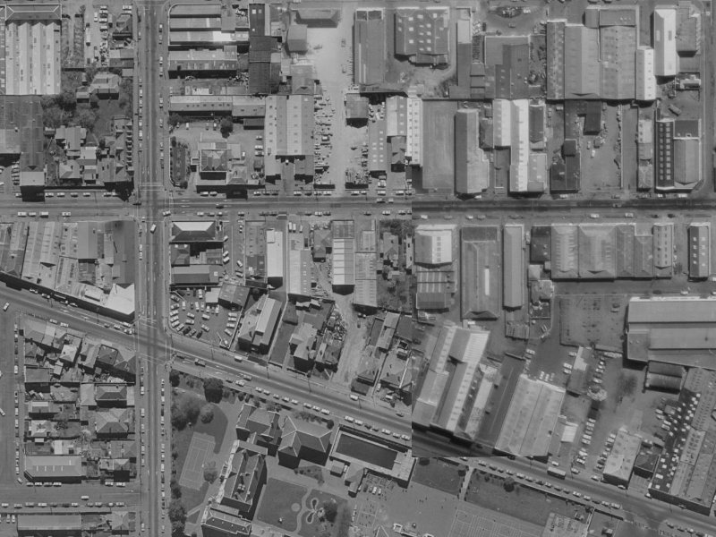 322 St Asaph Street from the air, 1970-1974