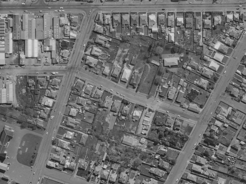 502 Saint Asaph Street from the air, 1970-1974