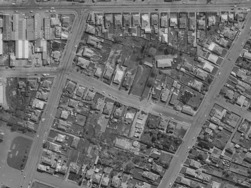 527 Saint Asaph Street from the air, 1970-1974