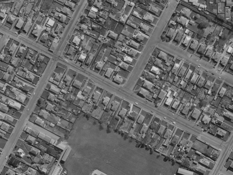 43-47 Harrow Street from the air, 1970-1974