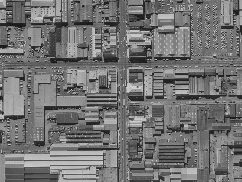 583 Colombo Street from the air, 1970-1974