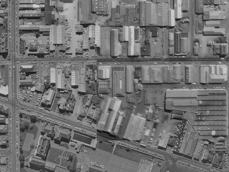 Alfred Street from the air, 1970-1974