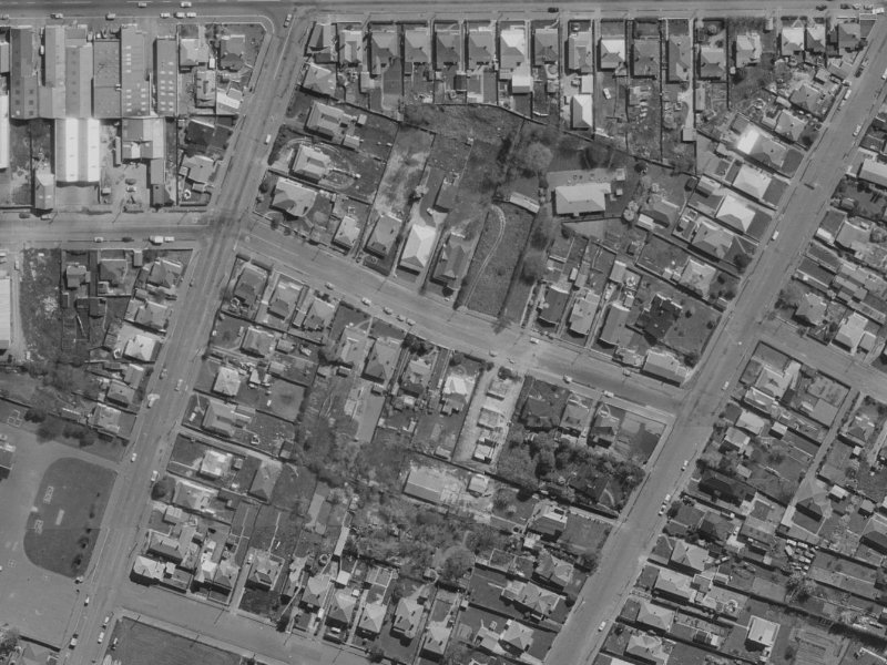 508 Saint Asaph Street from the air, 1970-1974