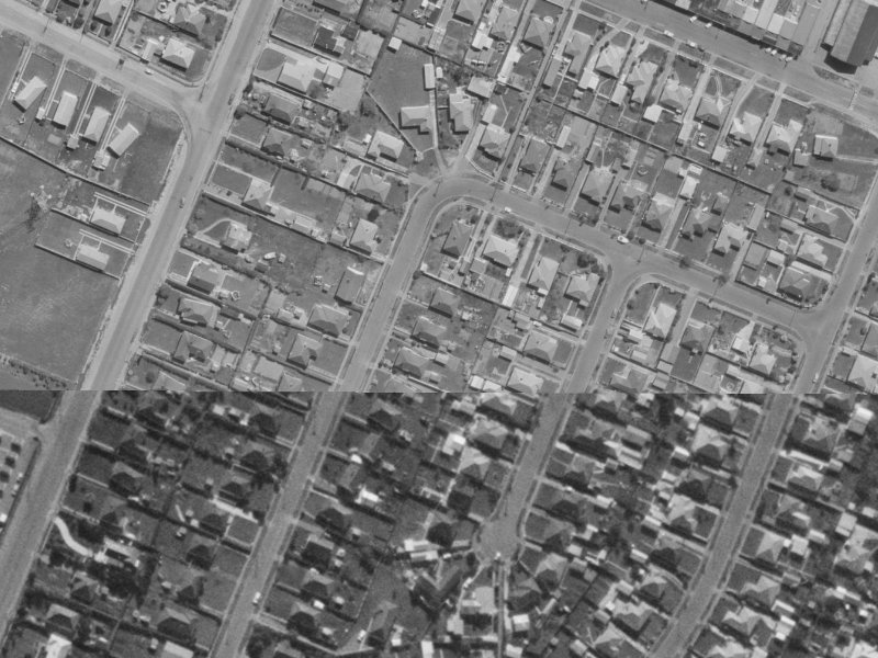 28 Amuri Street from the air, 1970-1974