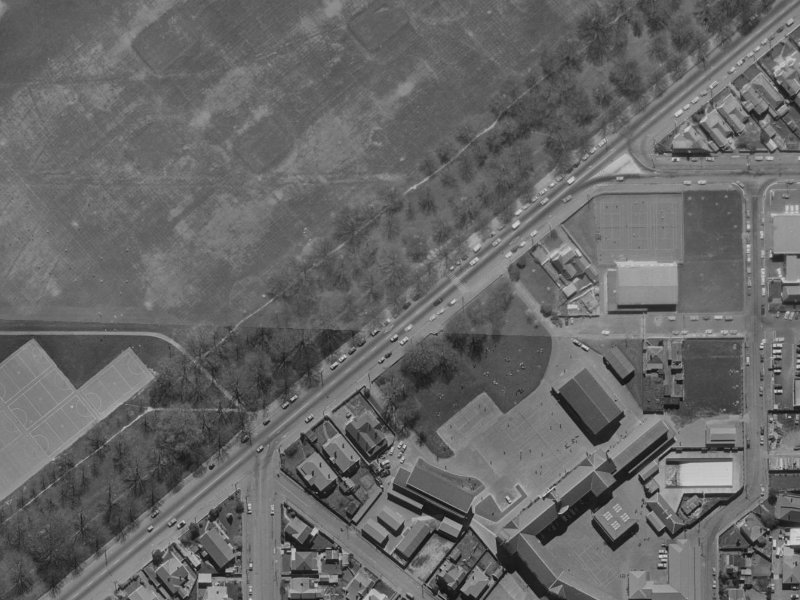 490–500 Hagley Avenue from the air, 1970-1974