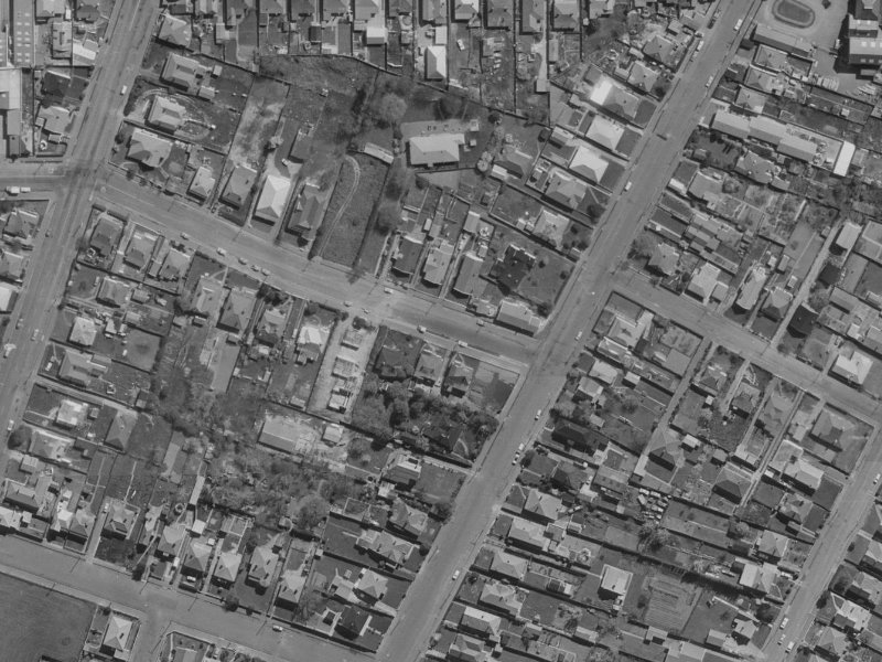 516 Saint Asaph Street from the air, 1970-1974