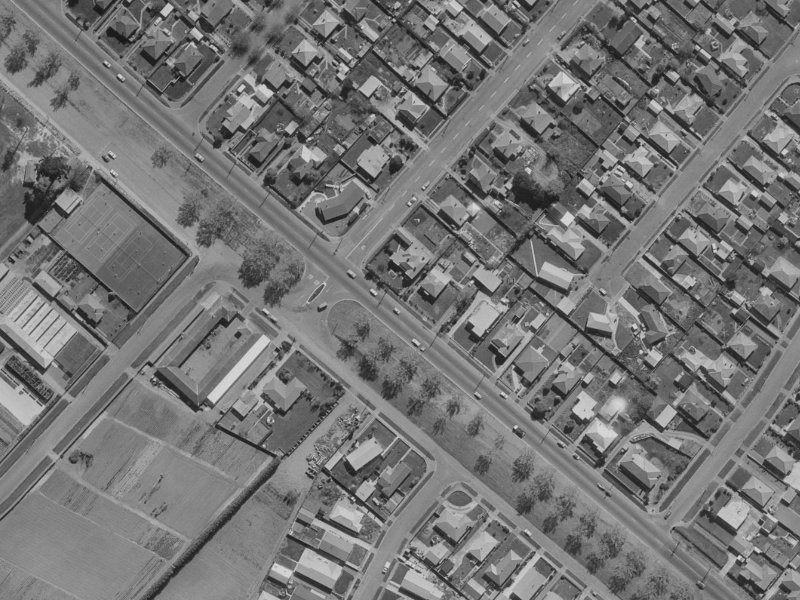 369A Linwood Avenue from the air, 1970-1974