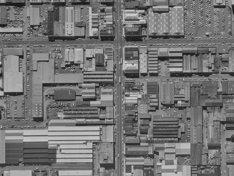 582 Colombo Street from the air, 1970-1974