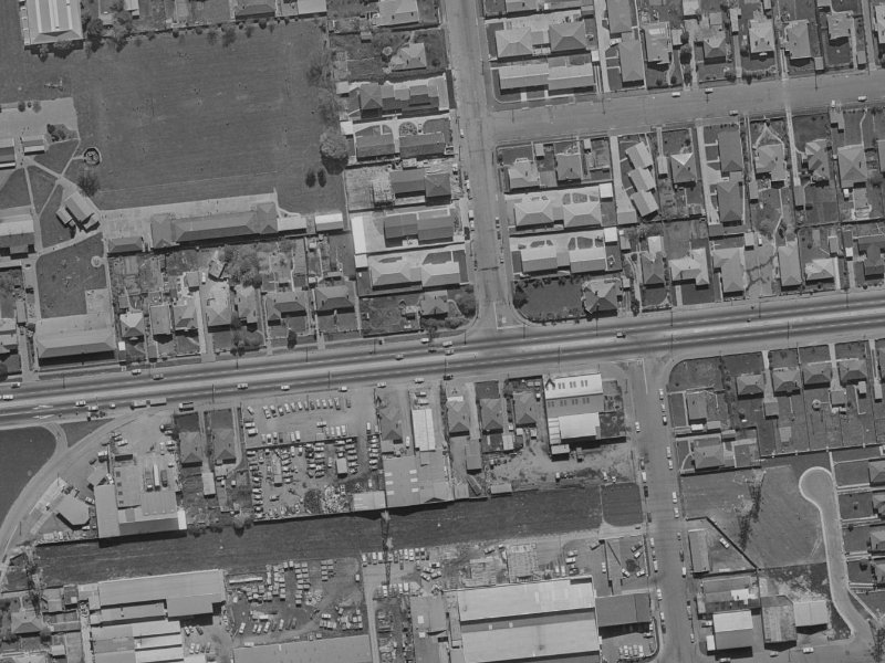 134A Blenheim Road from the air, 1970-1974
