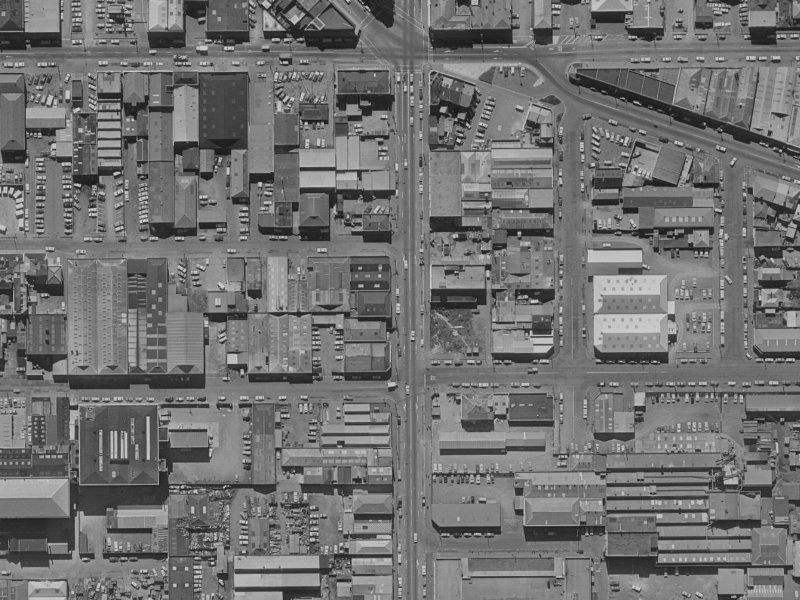 165-169 Madras Street from the air, 1970-1974