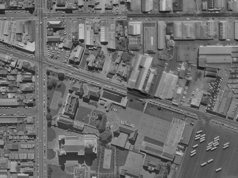 74 Ferry Road from the air, 1970-1974