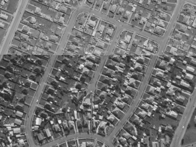 Ngata Place from the air, 1970-1974
