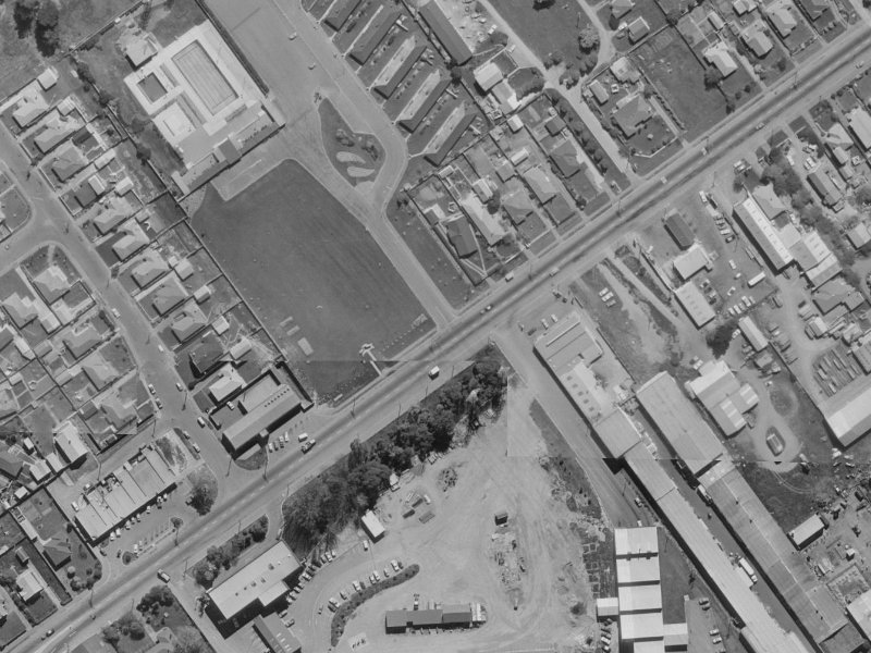 132–136 Main South Road from the air, 1970-1974