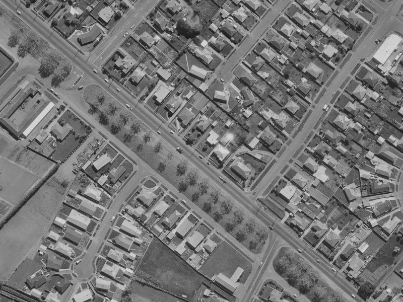 379A Linwood Avenue from the air, 1970-1974