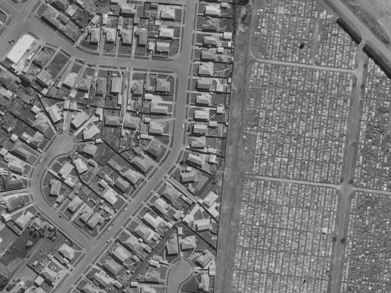Damien Place from the air, 1970-1974