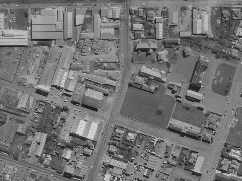 16-34 Phillips Street from the air, 1970-1974