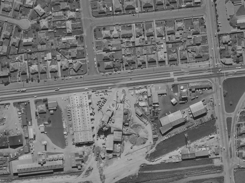 159-179 Blenheim Road from the air, 1970-1974