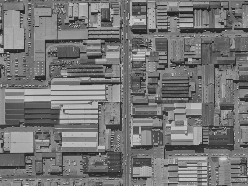 561-563 Colombo Street from the air, 1970-1974