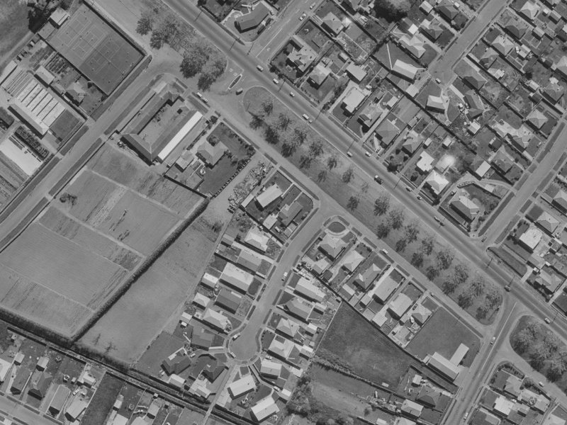 Gow Place from the air, 1970-1974