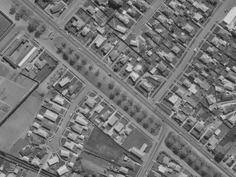 381 Linwood Avenue from the air, 1970-1974