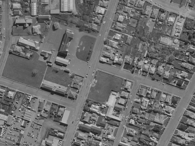 22-34 Nursery Road from the air, 1970-1974