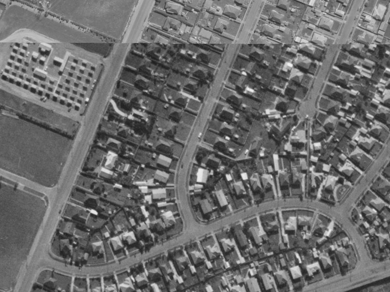 13A Amuri Street from the air, 1970-1974