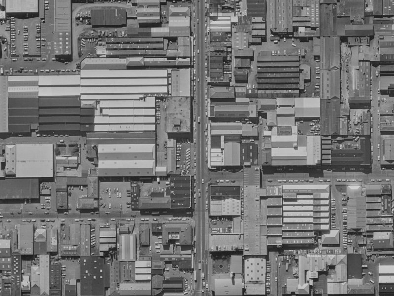 545-555 Colombo Street from the air, 1970-1974