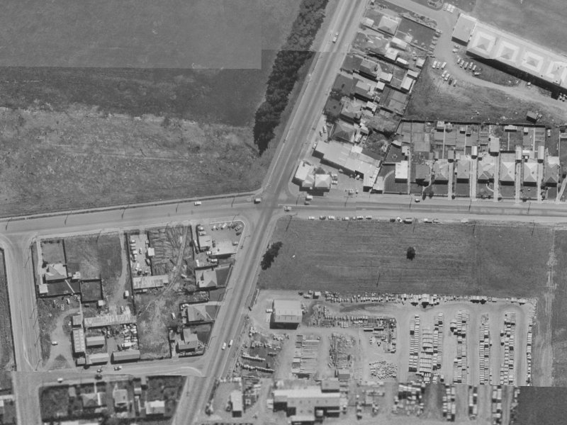 42-48 Carmen Road from the air, 1970-1974