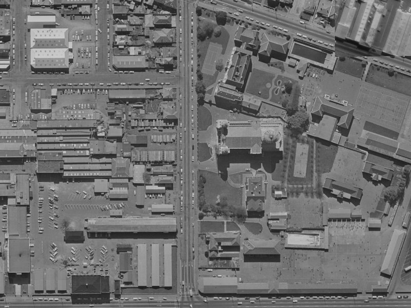 133 Barbadoes Street from the air, 1970-1974