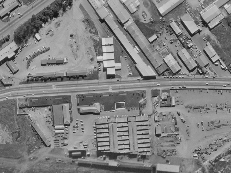 533–551 Blenheim Road from the air, 1970-1974