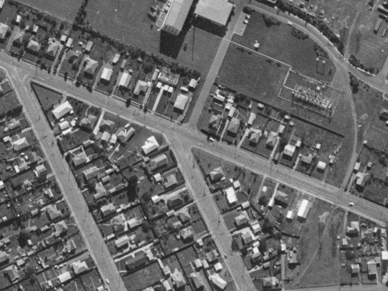 Moffett Street from the air, 1970-1974