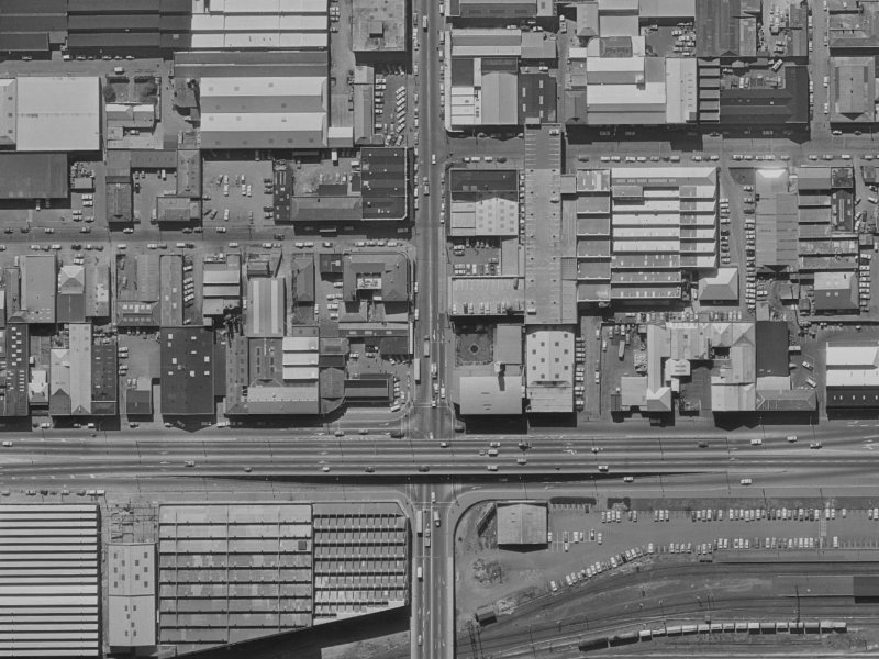 514 Colombo Street from the air, 1970-1974
