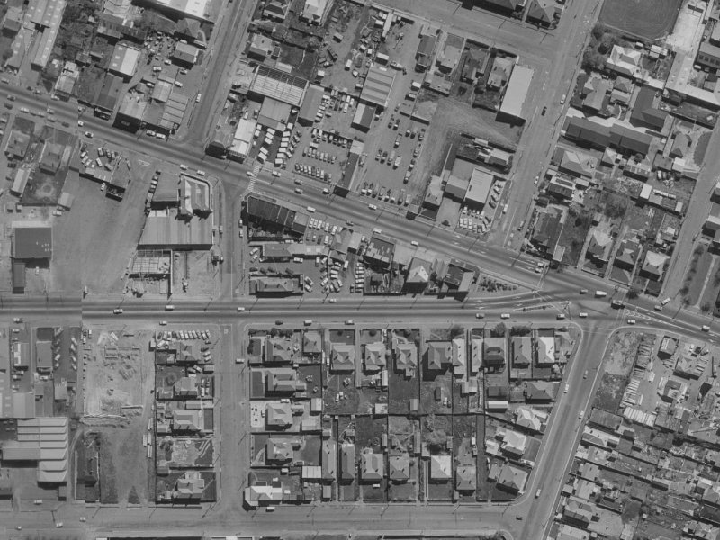 547 Moorhouse Avenue from the air, 1970-1974