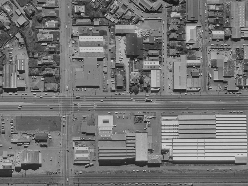 69 Moorhouse Avenue from the air, 1970-1974
